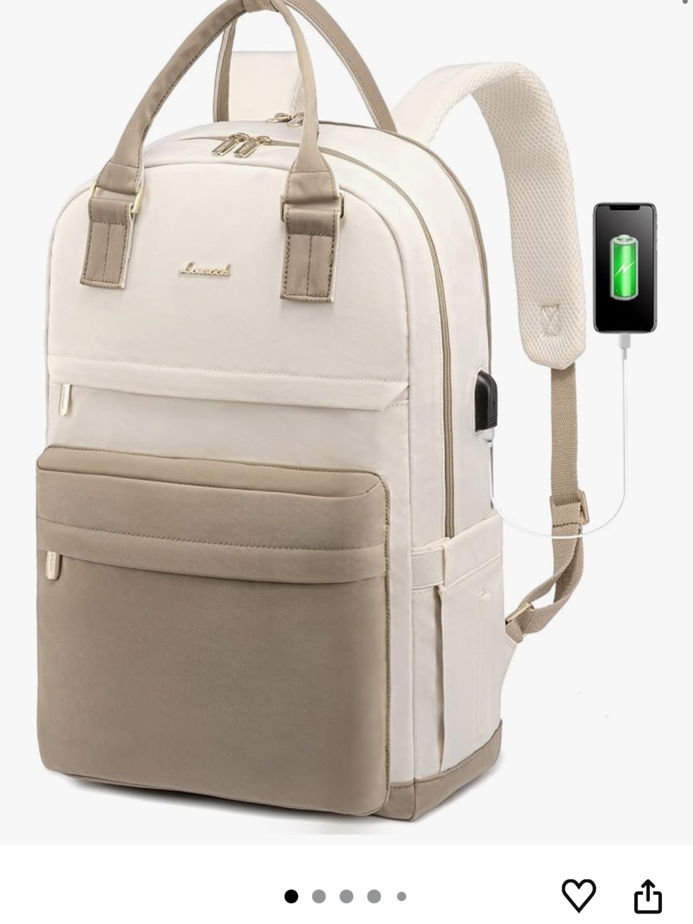 Beige Two-Tone Backpack